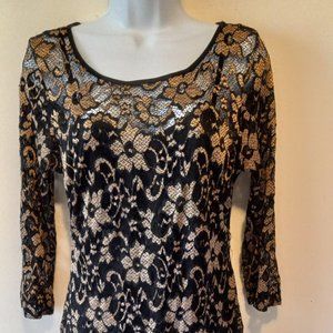 BLACK AND GOLD EVENING DRESS